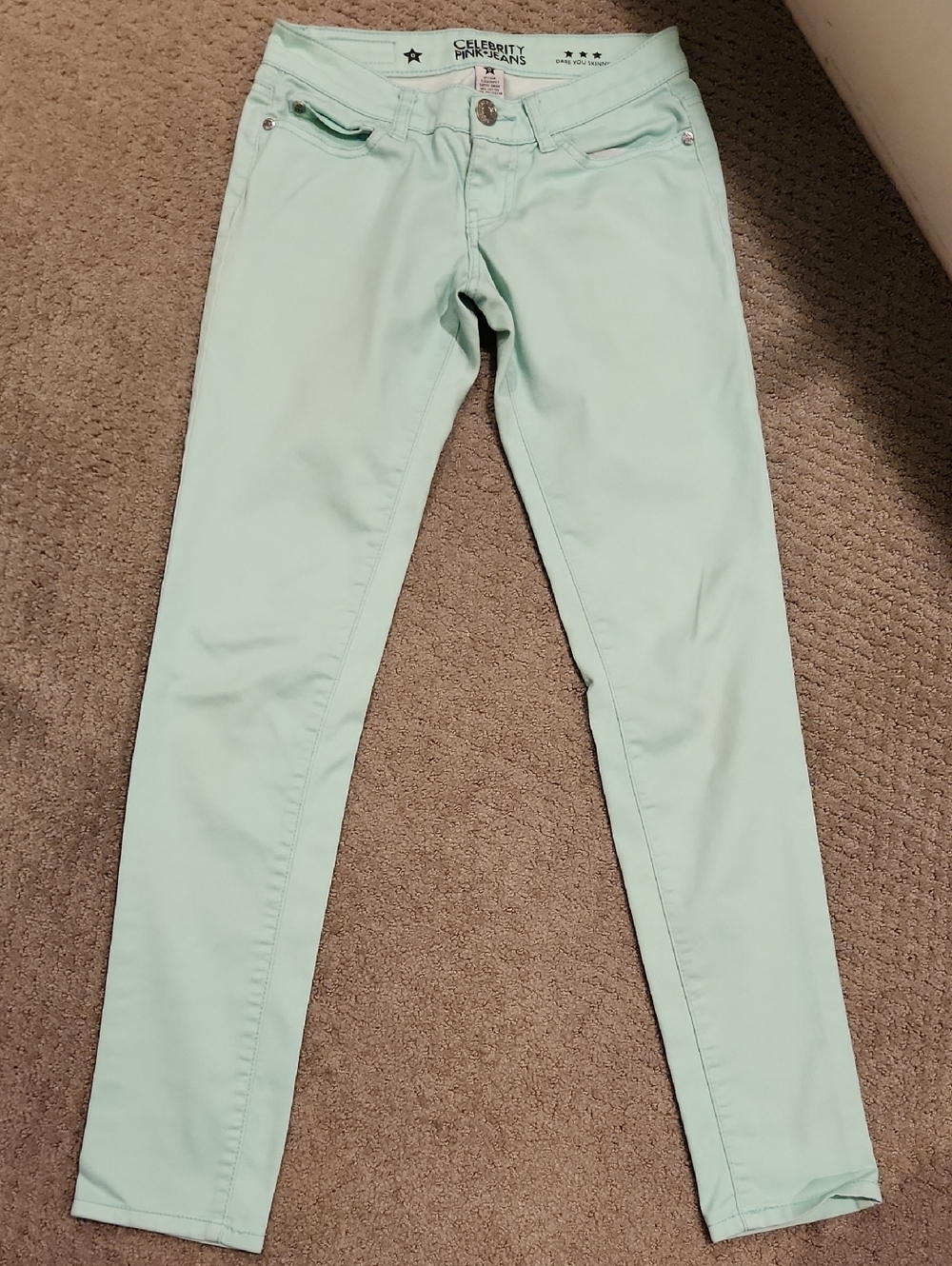 Celebrity Pink Pastel Mint Skinny Jeans for Women Sz 0 / 30